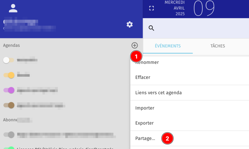Partage d'agenda